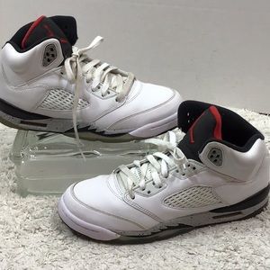 Air Jordan 5 Retro white cement sneakers